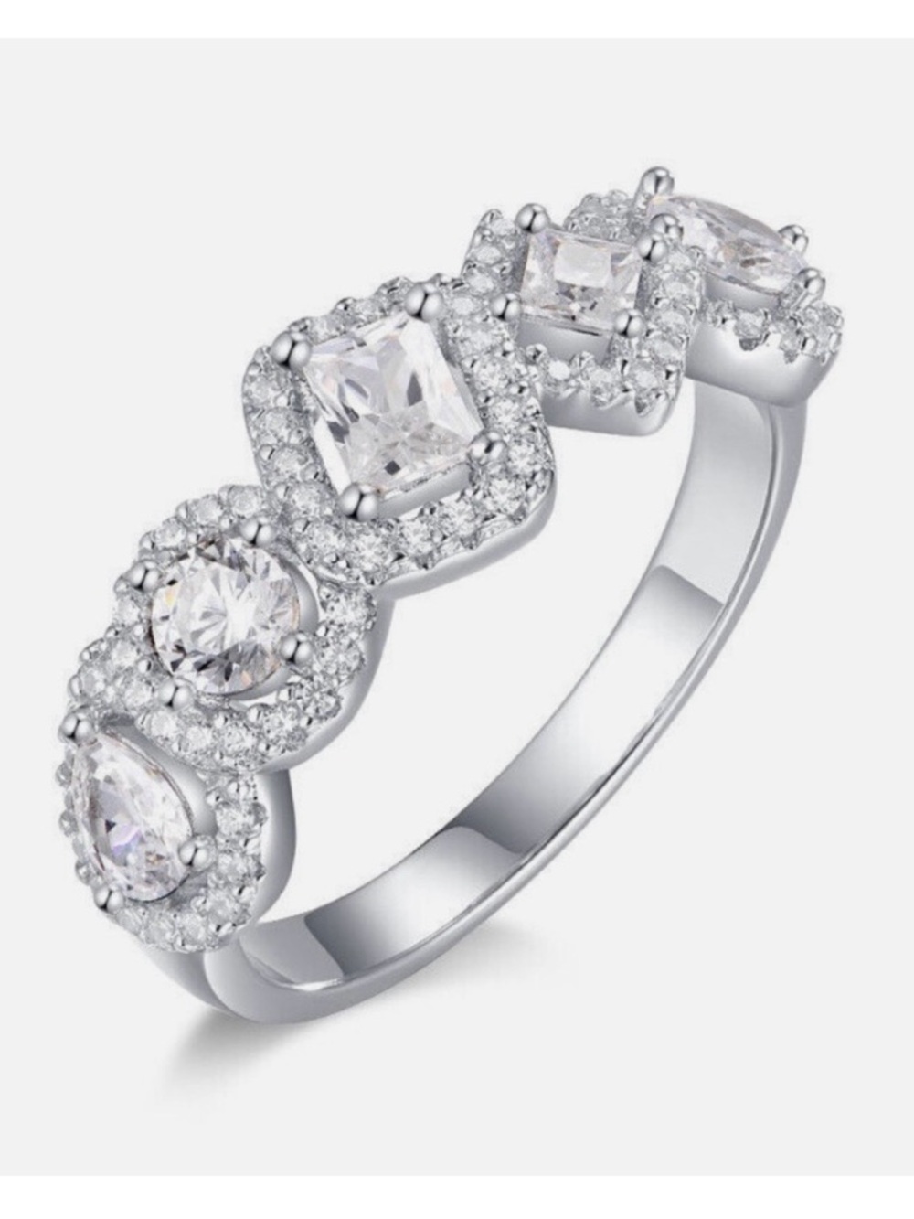 Swarovski Elements 925 Silver Contemporary Band Ring NEW